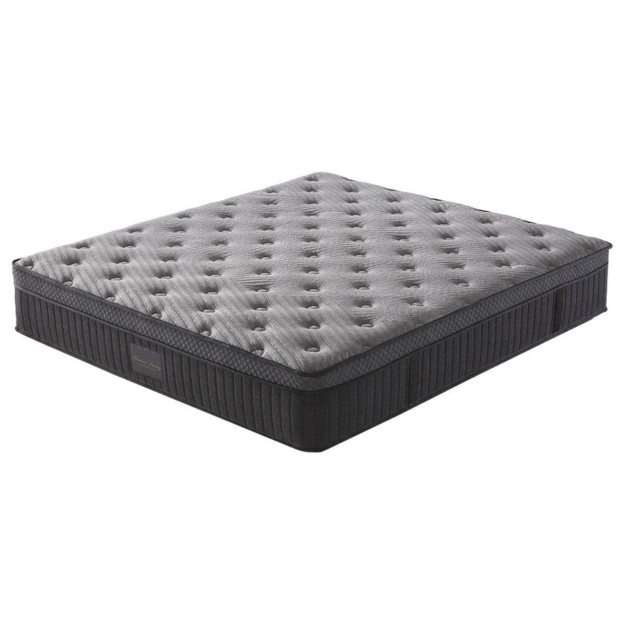 KINGSTON SLUMBER Premium Luxury 34cm Queen Mattress, Medium-Firm, Natural Latex Layer, Euro Top, 7-Zone Pocket Spring