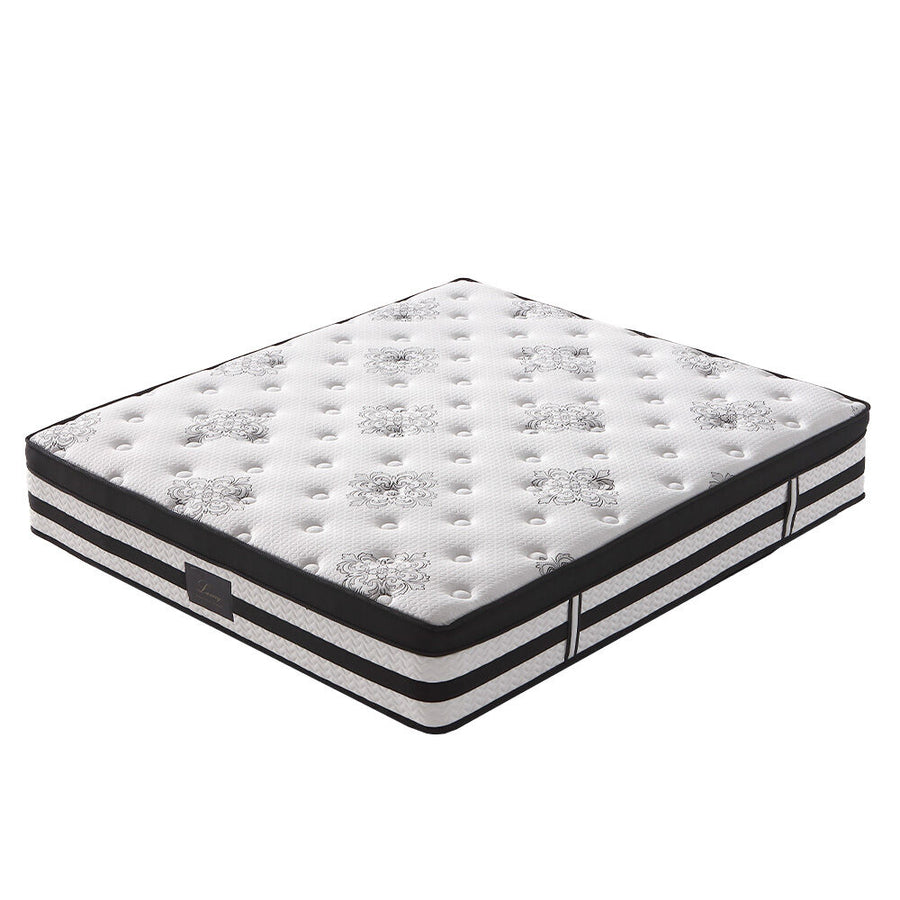 KINGSTON SLUMBER Luxury 34cm Queen Mattress, Medium-Firm, Euro Top, 5-Zone Pocket Spring