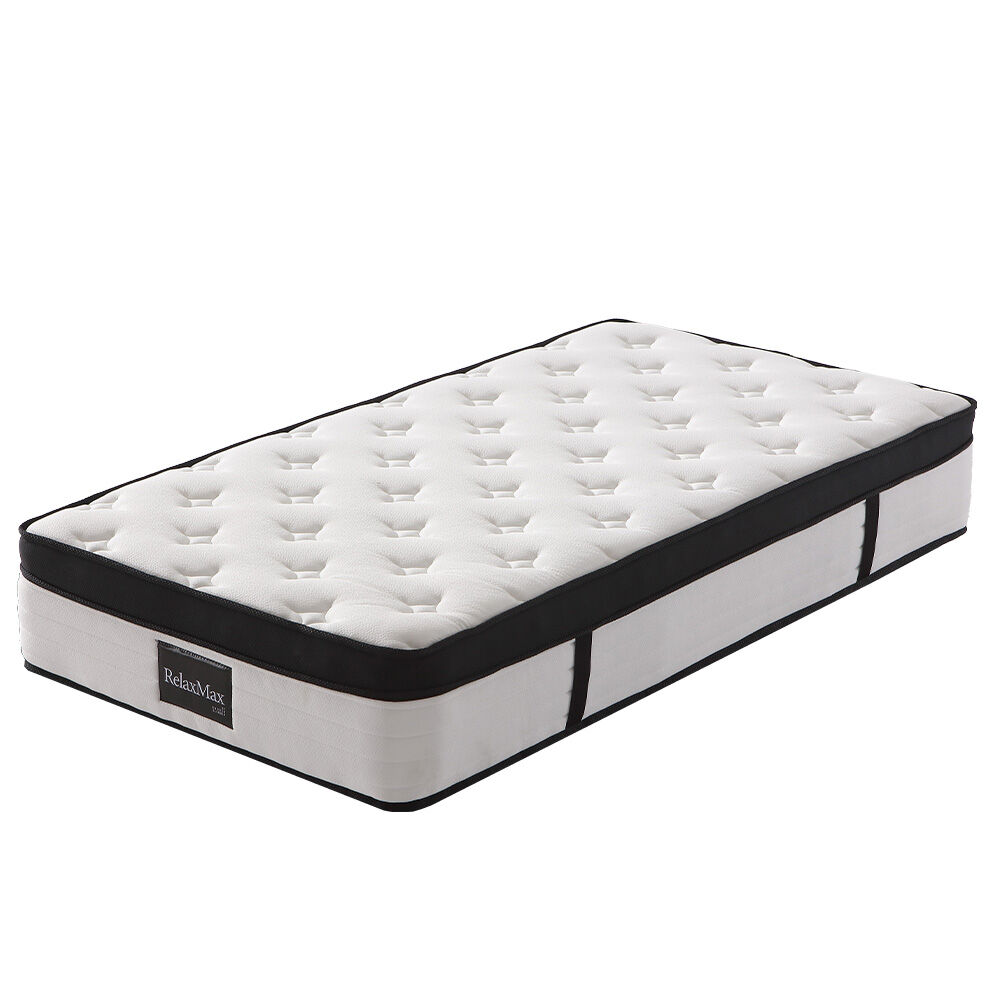 KINGSTON SLUMBER RelaxMax 31cm King Single Mattress, Euro Top, 5-Zone, Pocket Spring, Knitted Fabric