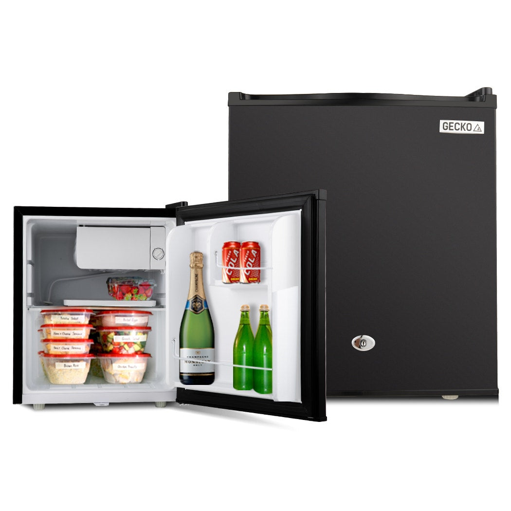 GECKO 57L Portable Camping Bar Fridge with Freezer 12V/24V, Black