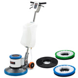 Auch 17 Commercial Orbital Scrubber & Polisher, Hard Floor Buffer, Carpet Cleaner, 12L Solution Tank, 2 Brushes