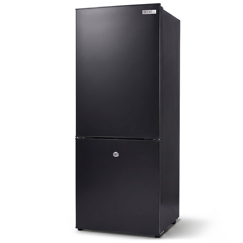 GECKO 139L Upright Portable Fridge / Freezer, 12V/24V for Motorhome, Tiny Home, Off-grid and Caravan, Black