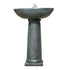 Protege Bird Bath Solar Water Feature Fountain, Contemporary Birdbath Design, with Panel Kit, LED Lights, Dark Grey