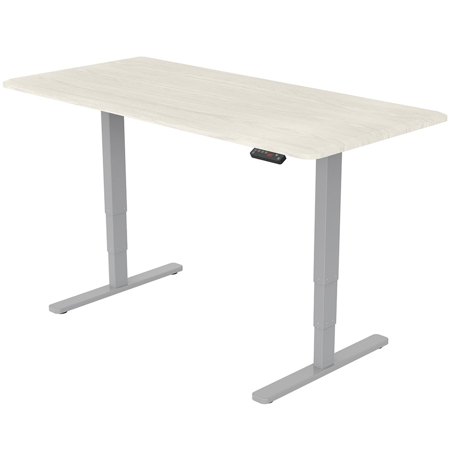 Fortia Sit To Stand Up Standing Desk, 160x75cm, 62-128cm Electric Adjustable Height, Dual Motor, 120kg Load, Arched, Whi