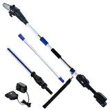 POWERBLADE 20V Cordless Pole Saw & Hedge Trimmer Combo, 8 Chainsaw Pruner & 20 Hedger, Telescopic Handle, Battery and Fast Charger Kit