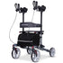 EQUIPMED Upright Rollator Walker with Forearm Rest Supports, Mobilty Aid with Seat, Grey
