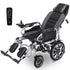 EQUIPMED Power Electric Wheelchair, Long Range, Auto Recline, Lithium Battery, 16" Rear Wheels, Headrest, Folding, Grey/