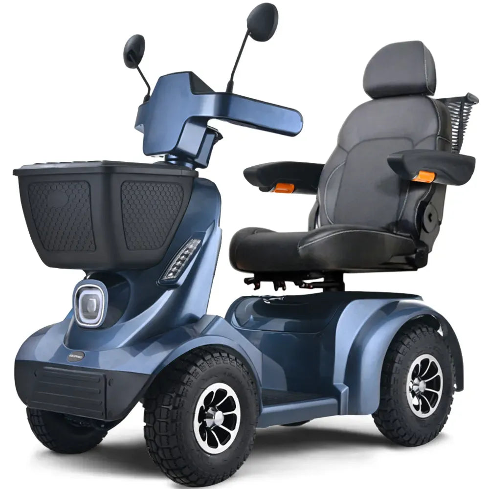 EQUIPMED ComfortCruise Large Mobility Scooter, 15km/h Top Speed, Up to 45km Range, Strong Climbing, 180kg Capacity, Blue