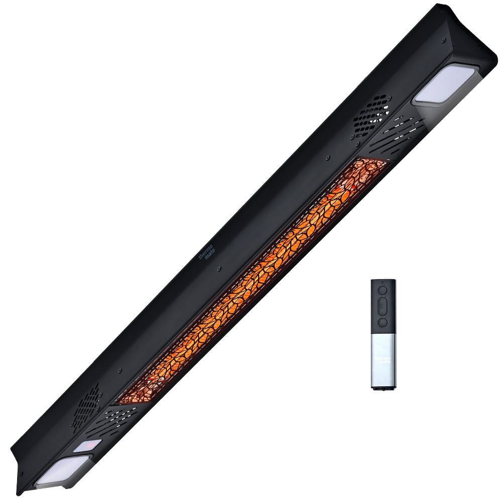 THERMOMATE 2000W Electric Outdoor Strip Heater, Carbon Fiber Element, Wall Ceiling or Hanging Mount, Remote , LED Screen