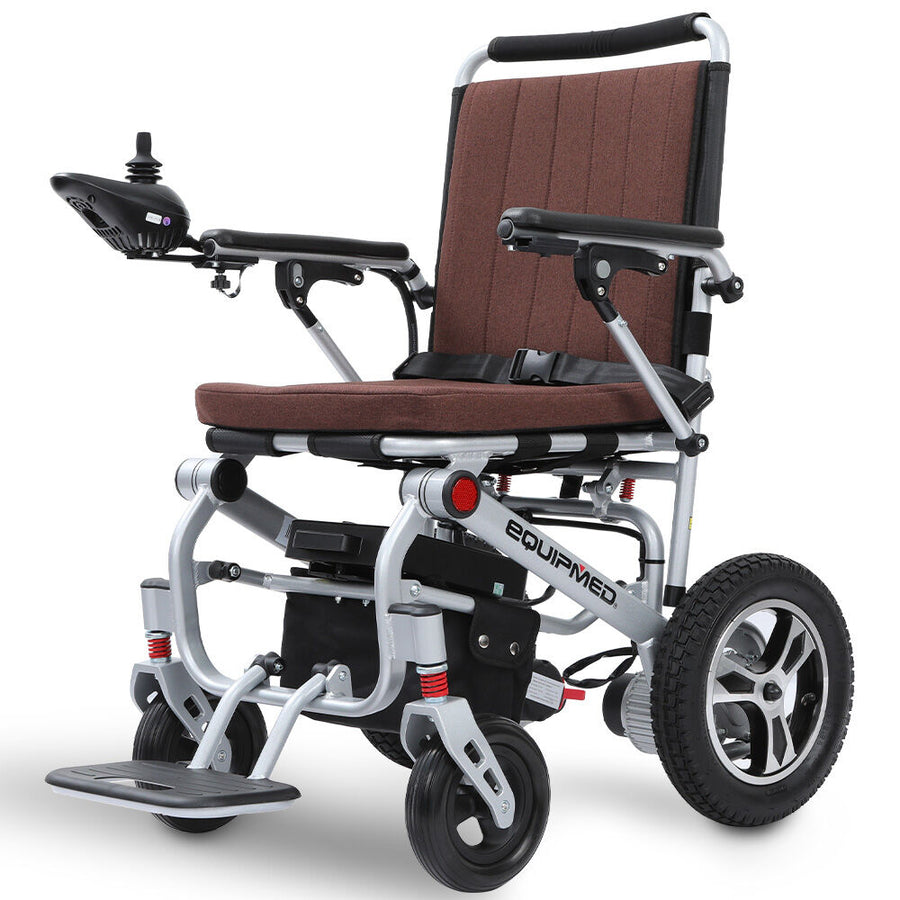 EQUIPMED Ultra-Light Power Wheelchair, Tight Turning Electric Motorised Wheel Chair, Folding, ARTG Certified, Aluminium 