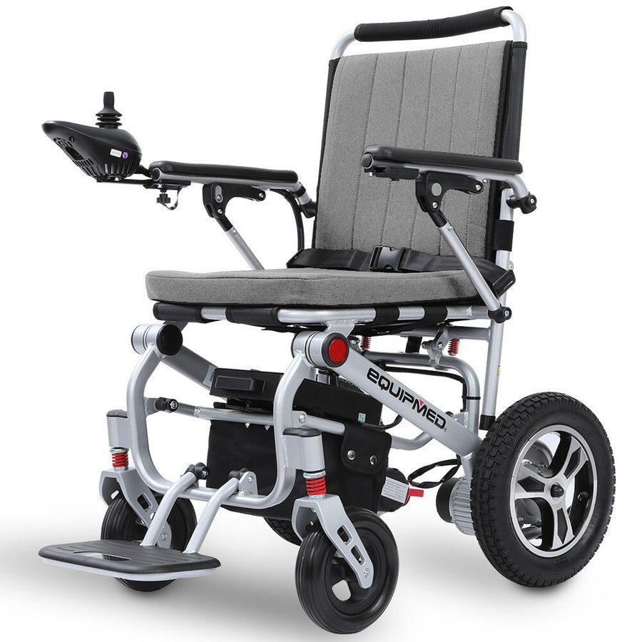 EQUIPMED Ultra-Light Power Wheelchair, Tight Turning Electric Motorised Wheel Chair, Folding, ARTG Certified, Aluminium 