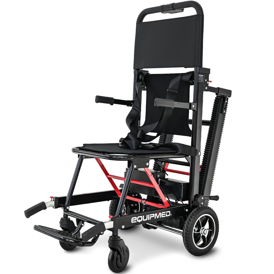 EQUIPMED Electric Stair Climbing Wheelchair, 169kg Load Capacity, 46 Steps/min, Aluminium Alloy, Foldable