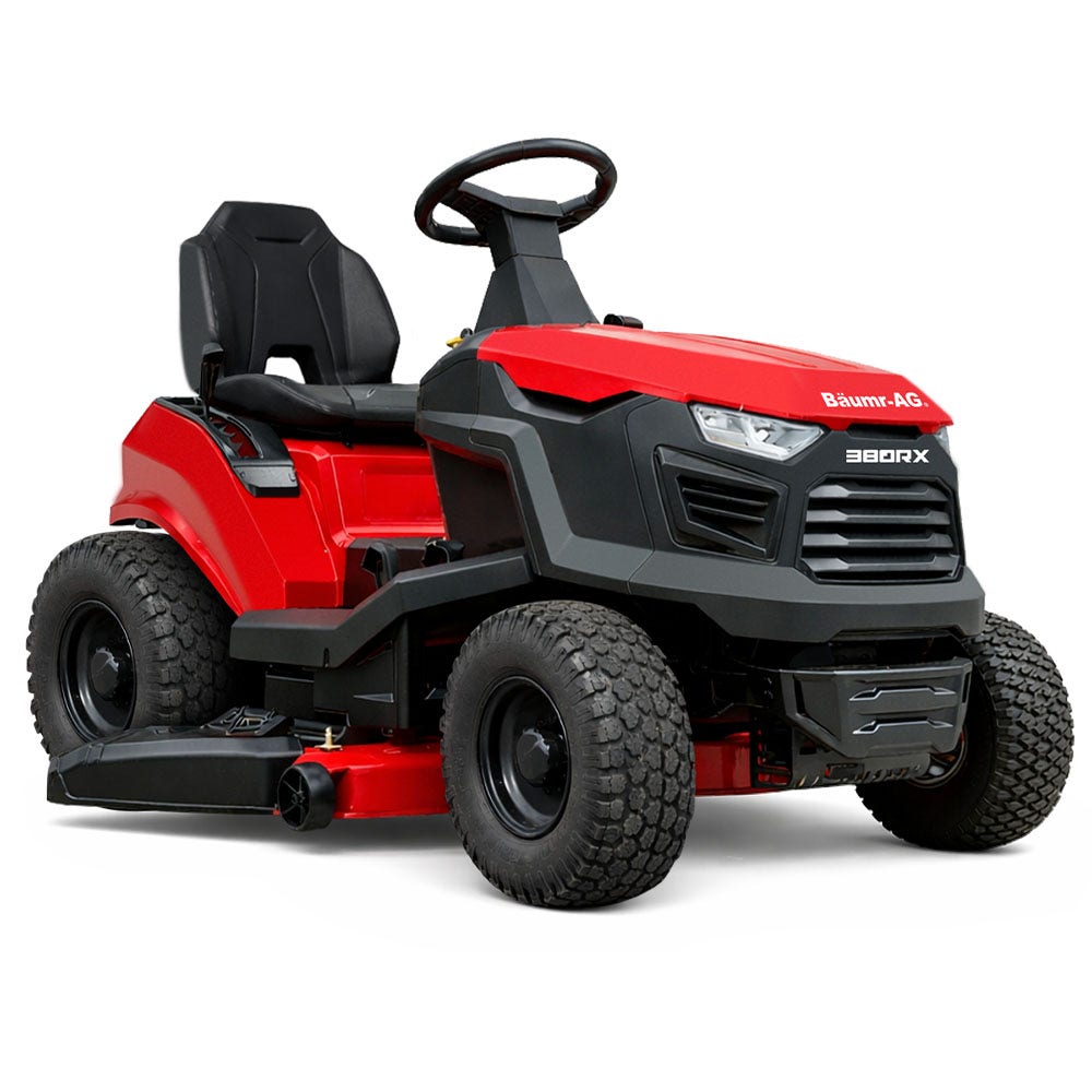BAUMR-AG 38 Ride On Mower Lawn Tractor, Side Discharge or Mulch, Electric Start, 14hp 452cc, Hydrostatic, 100kg Towing, 7 Cut Heights