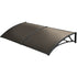 SHADE SHIELD 2x1m Aluminium Exterior Awning, Black DIY External UV Rain Protection Grey Tinted Polycarbonate Canopy Cover