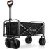 TRUNDL 106L Electric Folding Pull Cart, Powerful Easy Hill Climbing, All-terrain Wheels, Wagon for Beach Camping Shopping, Black