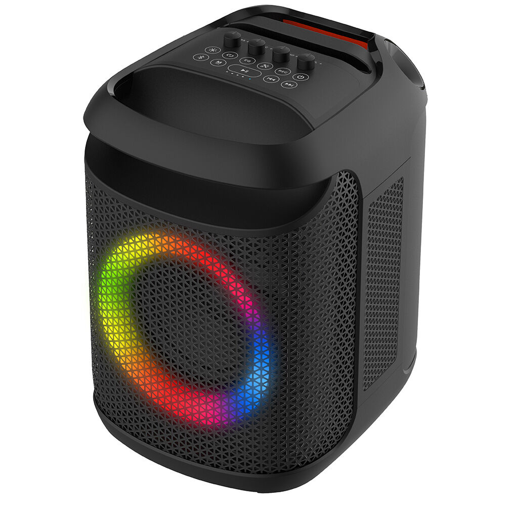 M&B Portable Splash Proof 80W Bluetooth Party Speaker, IPX4, TWS Pairing, Multi-Input, Lithium Battery, RGB, USB Chargin