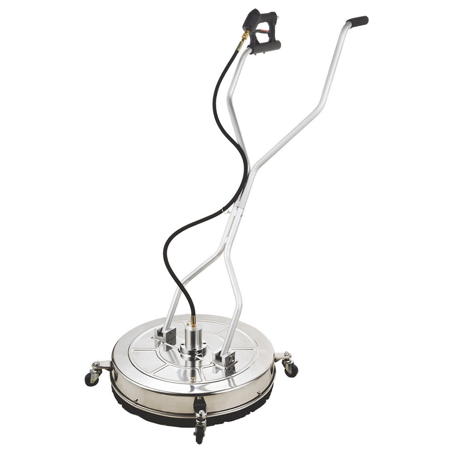 Jet-USA 24" Stainless Steel Pressure Washer Surface Cleaner, 3/8" Fitting, with Yoke Handlebar, For Concrete Driveway Pa