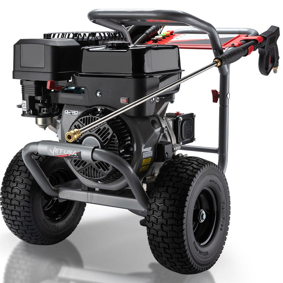JET-USA 5000PSI Commercial Petrol Powered High Pressure Washer, 15HP 420cc, Italian Made Adjustable AR Pump, 20m Hose - 