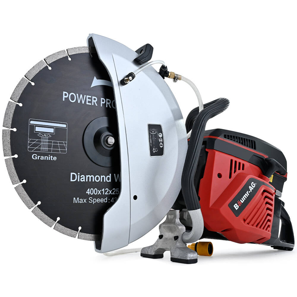 BAUMR-AG 400mm Professional Concrete Demolition Saw 94cc 2-Stroke, Wet and Dry Demo Cutting, 16" Diamond Blade, Anti-Vib
