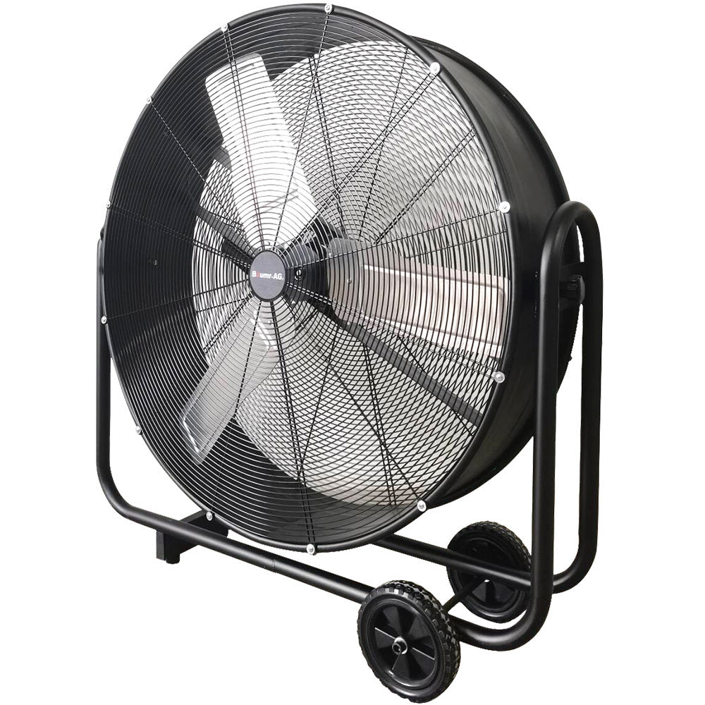 BAUMR-AG 36" 914mm Industrial Mobile Floor Drum Fan, 290W Brushless Motor, Tilting, Large, Commercial, Heavy-duty Frame,