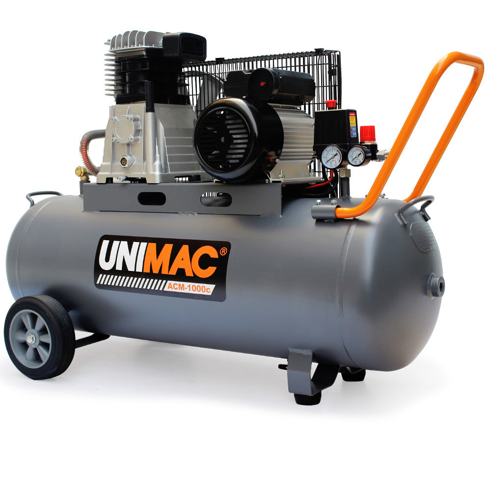 Unimac 100L 2.6kW Industrial Air Compressor, 370L/min 116PSI, Brushless Motor, Long Service Life, Certified Tank, 15A Pl