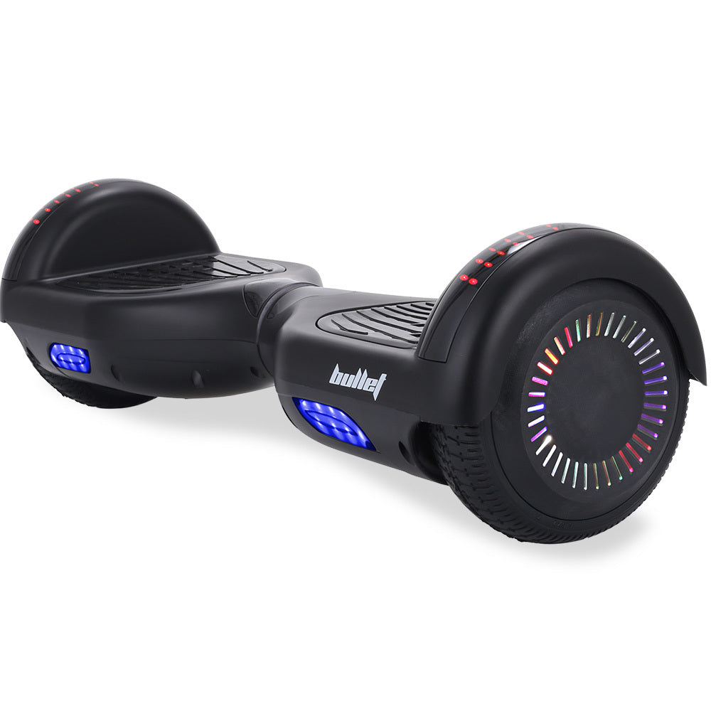 Bullet SX-2000 Hoverboard Scooter, 500W Brushless, Superior Self Balancing System, UL Certified, LED Lights, Black