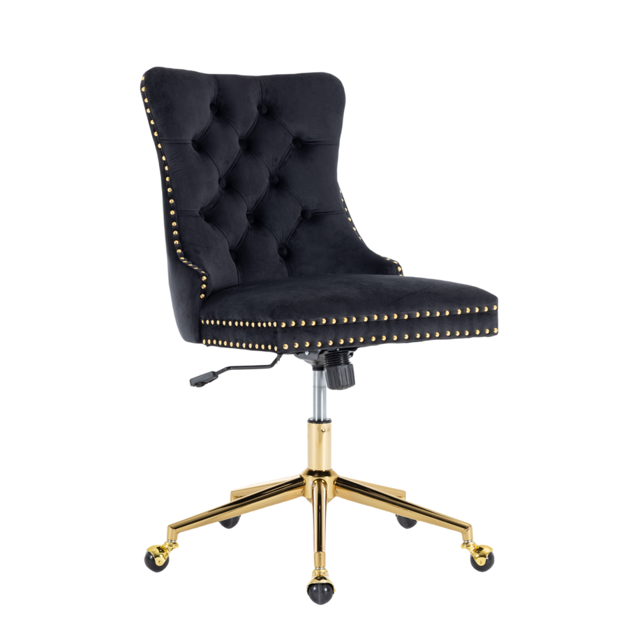 Velvet Home Office Chair- Black