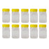 10x 500g Plastic Honey Jars + Lids - Square Clear Food Grade Packaging Containers