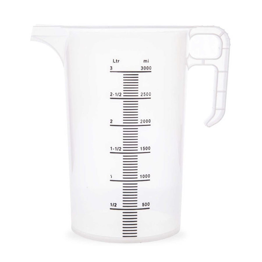 3L Measuring Jug Heavy Duty Clear Plastic Propylene Food Grade BPA 5 Pro-Jug