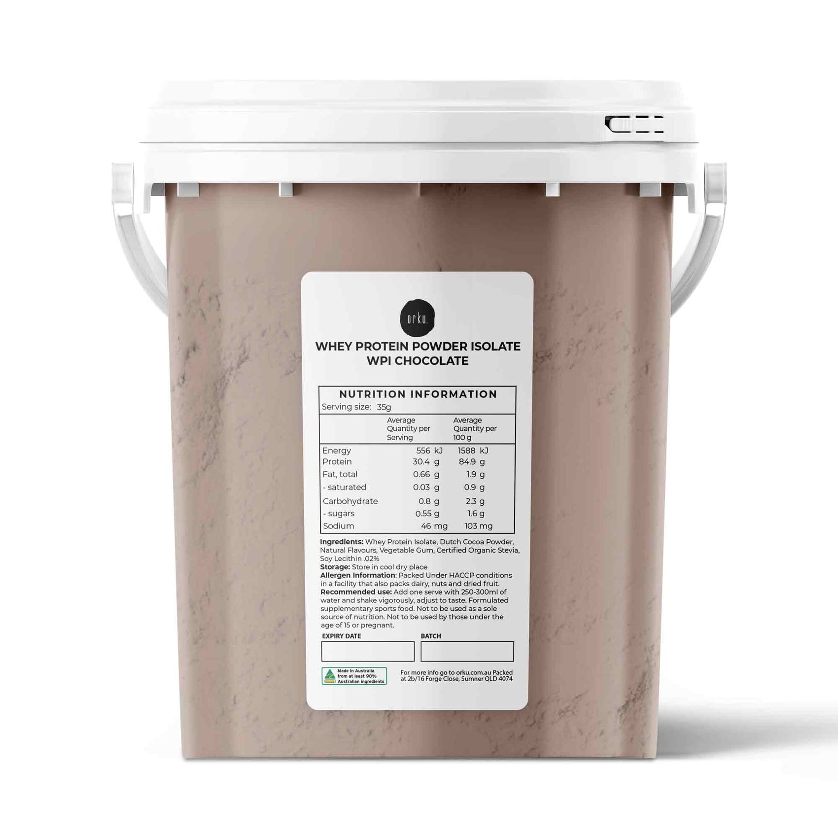 500g Whey Protein Powder Isolate - Chocolate Shake WPI Supplement Bucket