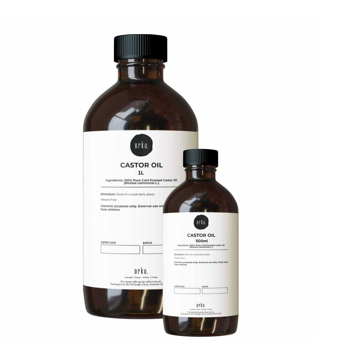 Orku 1.5L Castor Oil - Hexane Free Cold Virgin Pressed