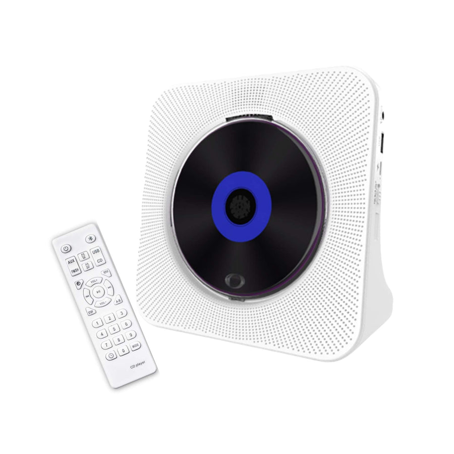 Tooleroo USB Rechargeable Desktop CD Player Speaker  Bluetooth Portable White