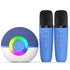 Mini Karaoke Machine and 2x Wireless Microphones Portable Bluetooth Speaker Blue