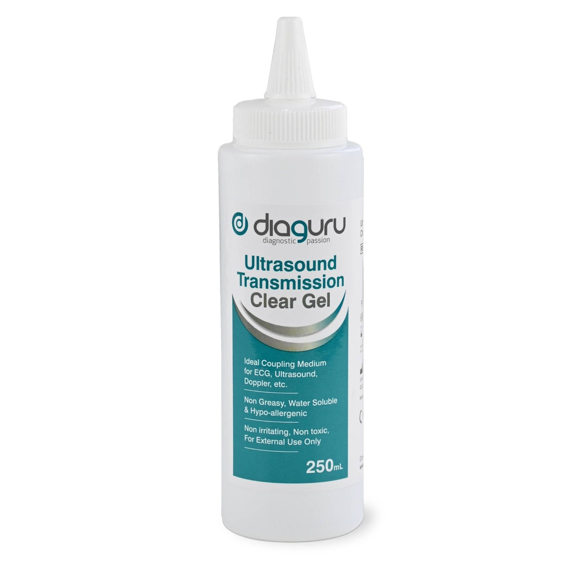 Diaguru 1x 250ml Conductive Transmission Gel - Water-Based External Clear Gel