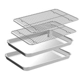 Kitchee 40.5x30.5cm Oven Baking Tray + Cooling Rack 4 Piece Stainless Steel Set