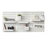 Kitchee Pegboard Wall Organiser Storage Kit 18 Hook and Basket Accessories White