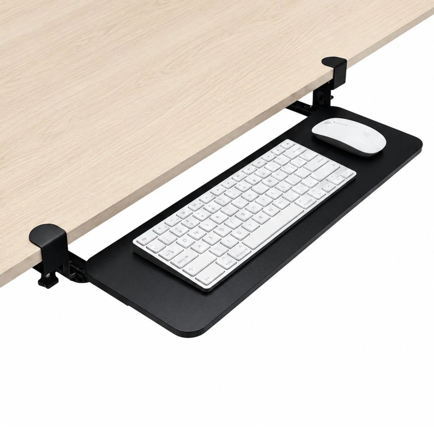 Tooleroo Computer Keyboard Tray Under Desk Clamp On Pull Out 65cm - Black