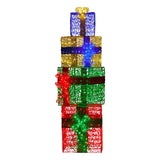 Christabelle 190cm 4-piece Gift Stack Box Christmas Decor Bows Led Lights Xmas