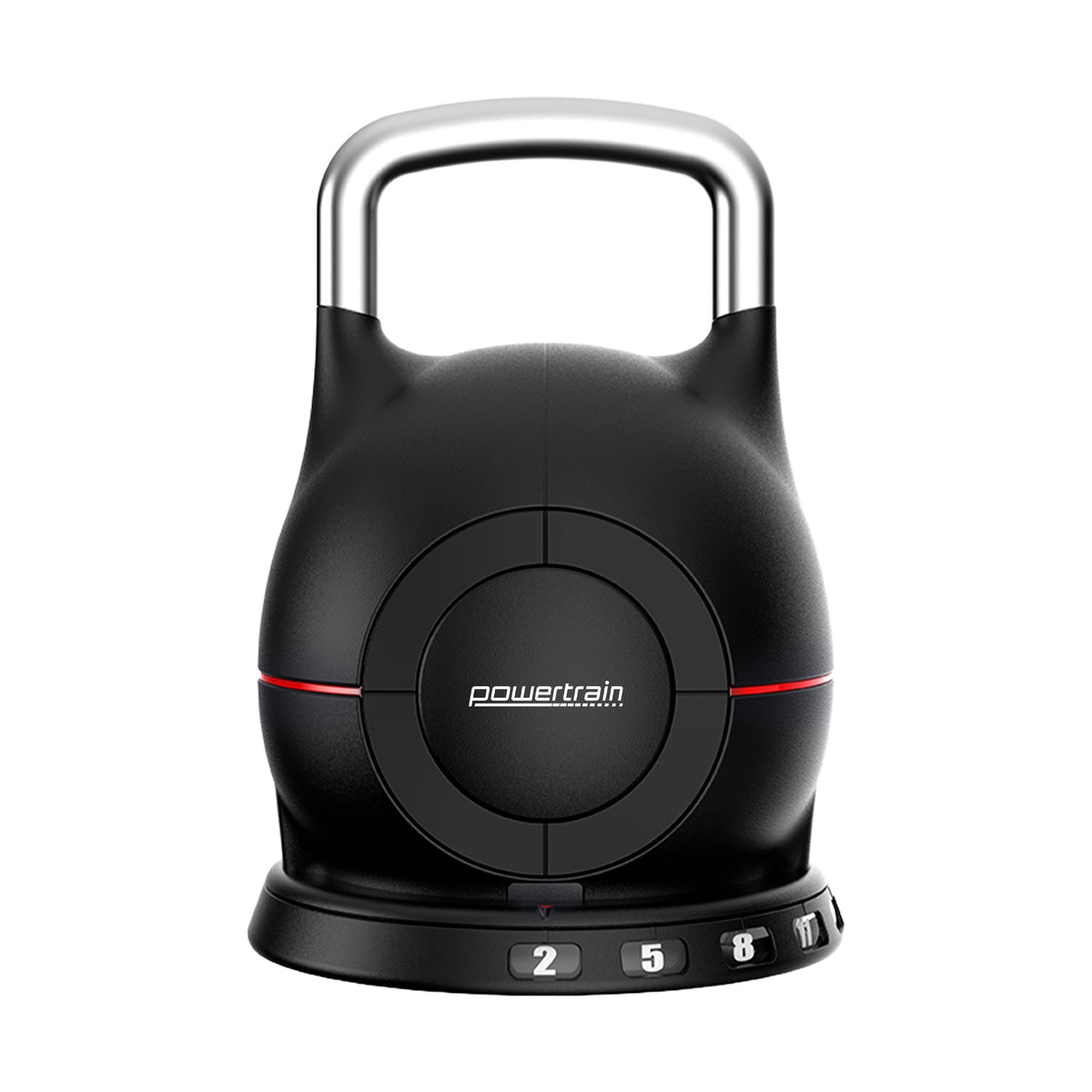 Powertrain Adjustable Kettlebell 20kg 7 in 1 Weight Selection Set w/Quick One Hand Adjustment Secure Locking System