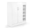 Sarantino 21 Pairs Shoe Cabinet Storage Organiser Shelf 2 Doors 80 x 30 x 90cm in White