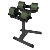 Powertrain Eon Dial-Up 90KG Adjustable Dumbbells Pair with Stand  - Green