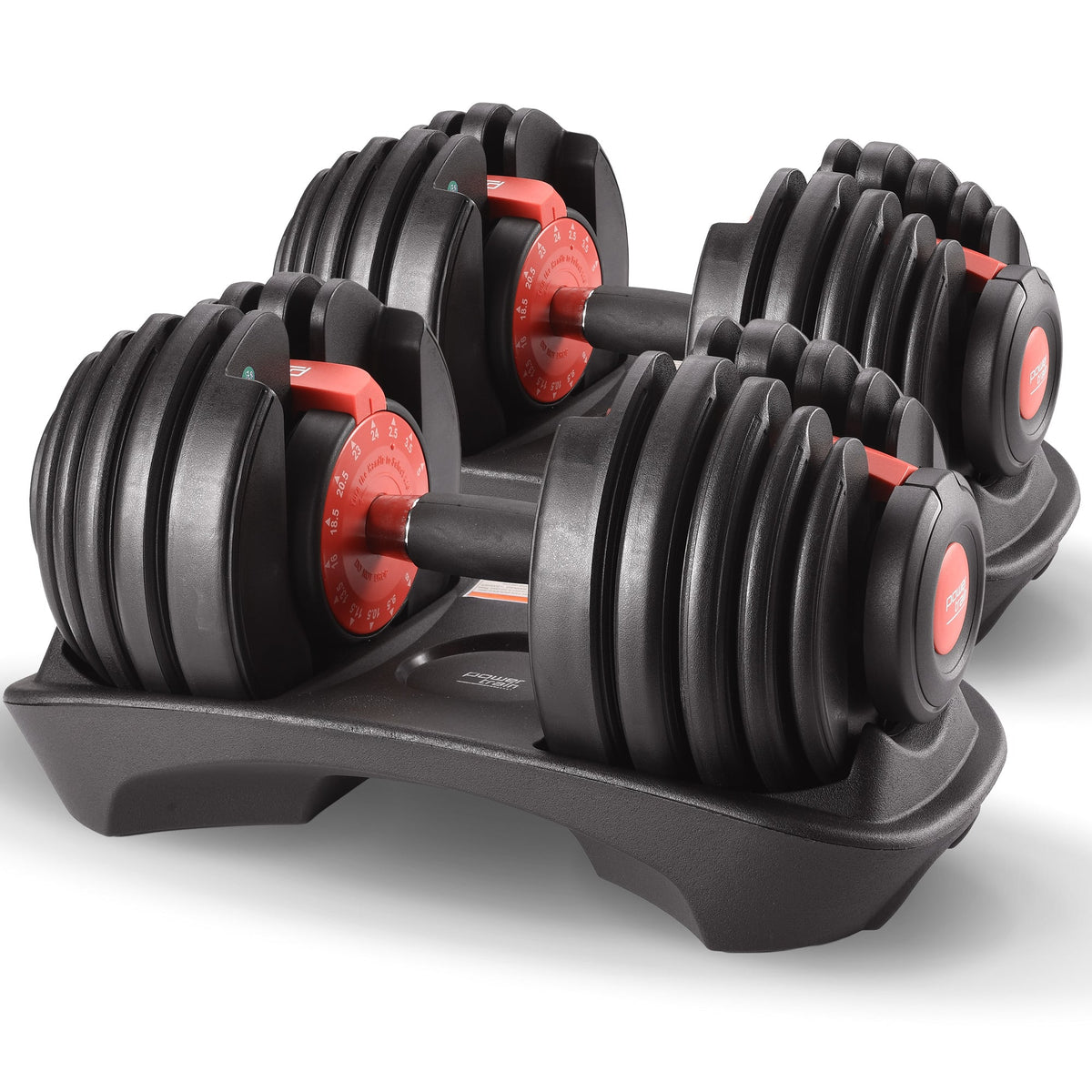 Powertrain 48kg Adjustable Dumbbells 15-in-1 Home Gym Weights Ã¢â‚¬â€œ Red