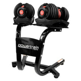 Powertrain 48kg Adjustable Dumbbells with Dumbbell Stand Ã¢â‚¬â€œ Red