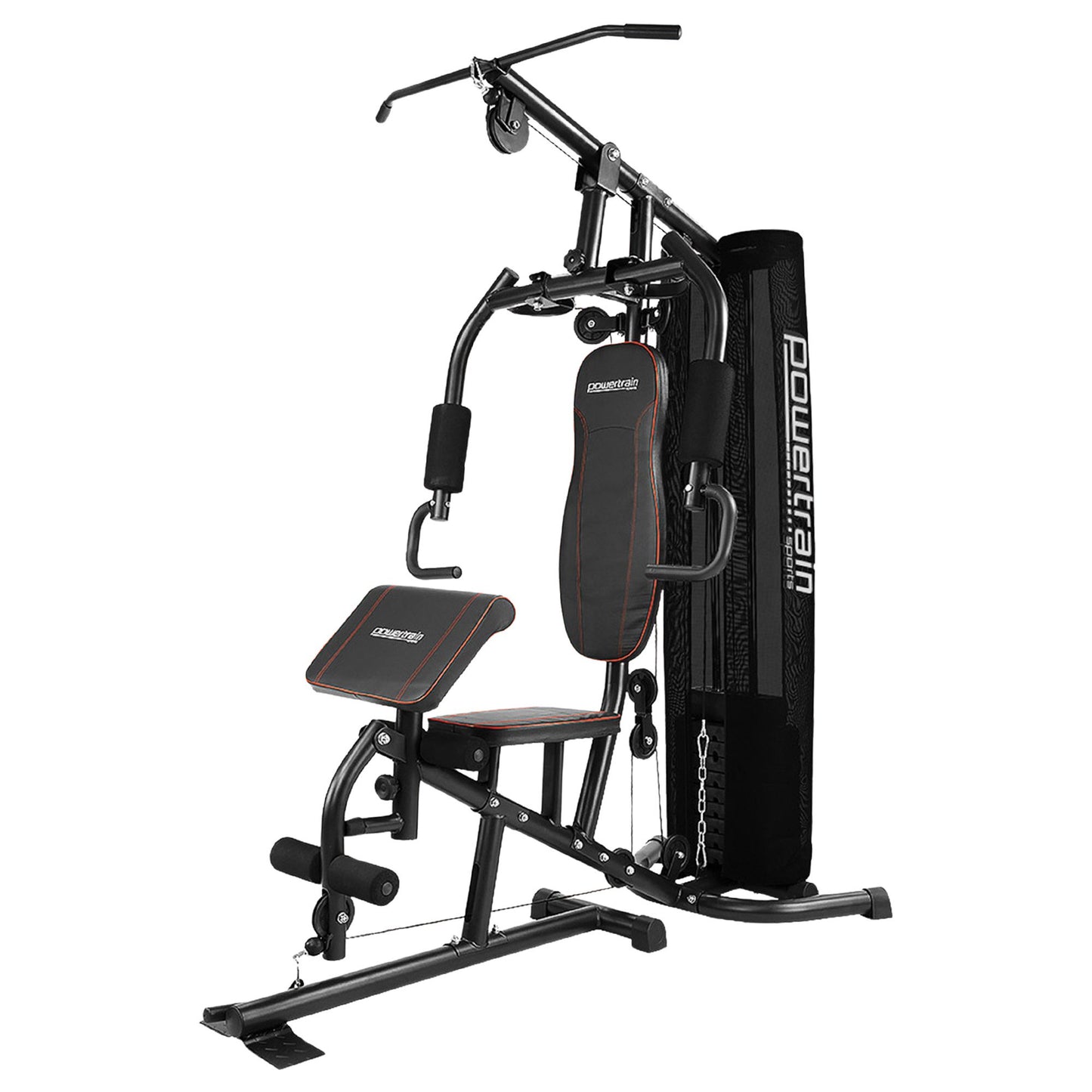 Powertrain Multi Station Home Gym With 68kg Weights Preacher Curl Pad