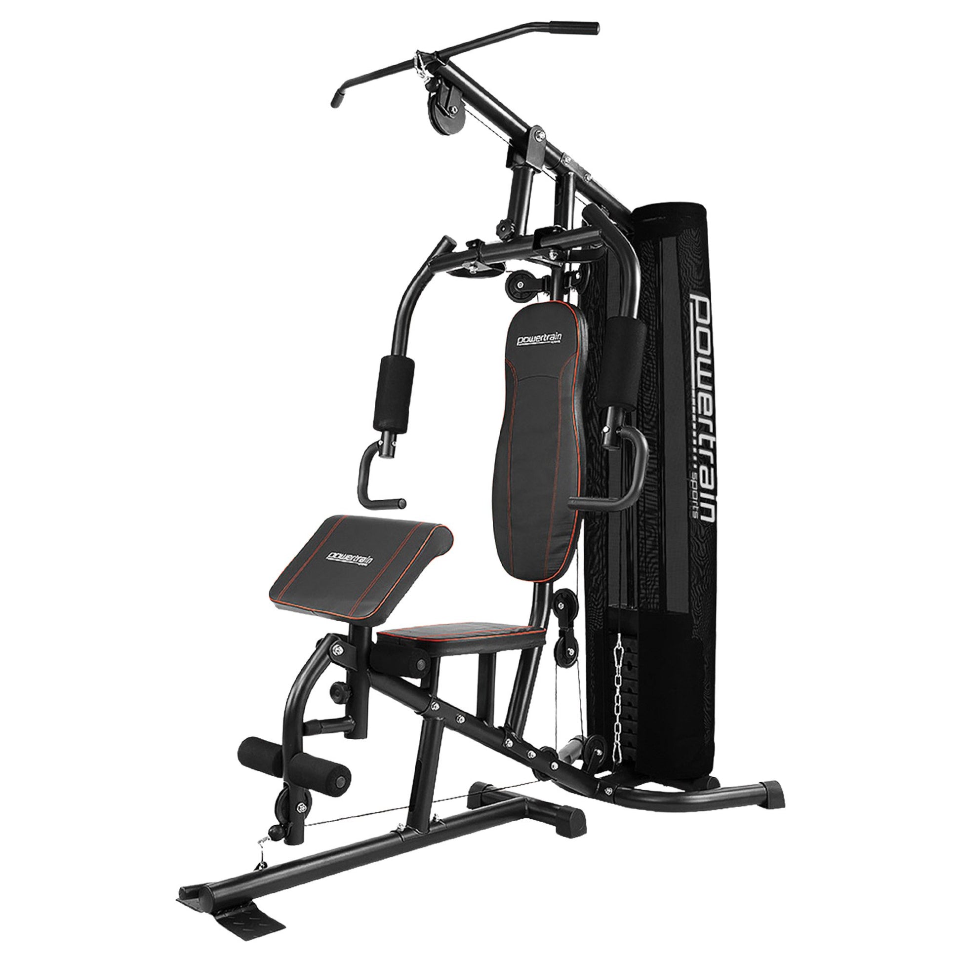 Powertrain Multi Station Home Gym With 68kg Weights Preacher Curl Pad