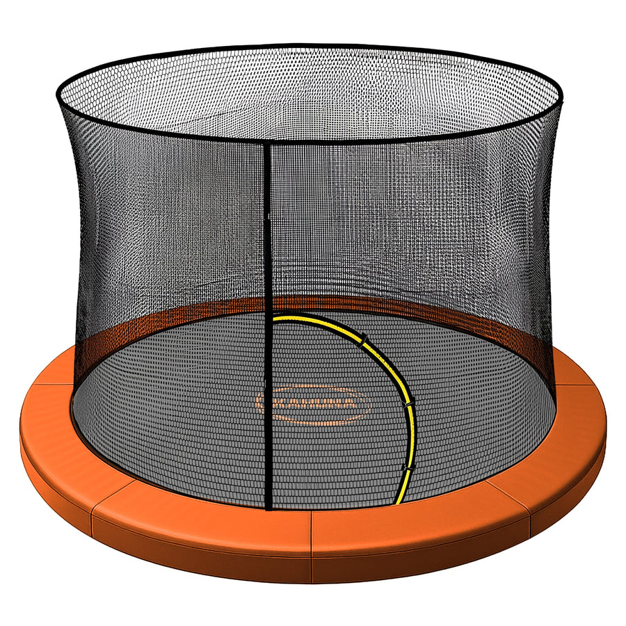 Kahuna 12ft Trampoline Pad and Net - Orange