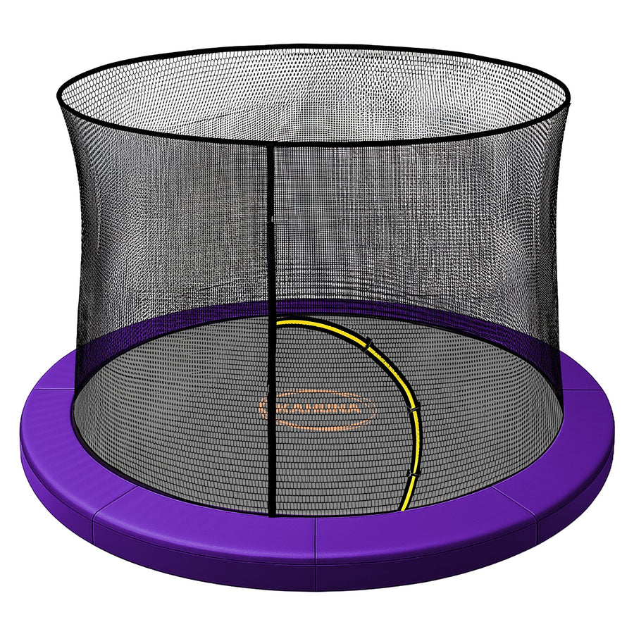 Kahuna 12ft Trampoline Pad and Net - Purple