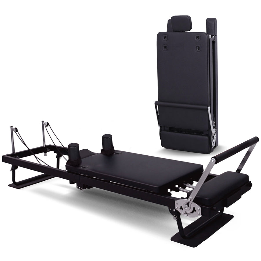 Powertrain Aria Steel Foldable Pilates Board Reformer Multifunctional Core Exercise Set Ab Trainer With Platform Extender Sitting Box Jumpboard And Footbar For Indoor Outdoor Full Body Fitness Home