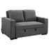 Sarantino Hoffman Linen Dark Grey Convertible Sofa Bed Couch Lounge With Cushions Cupholders Scandinavian-style Wooden F