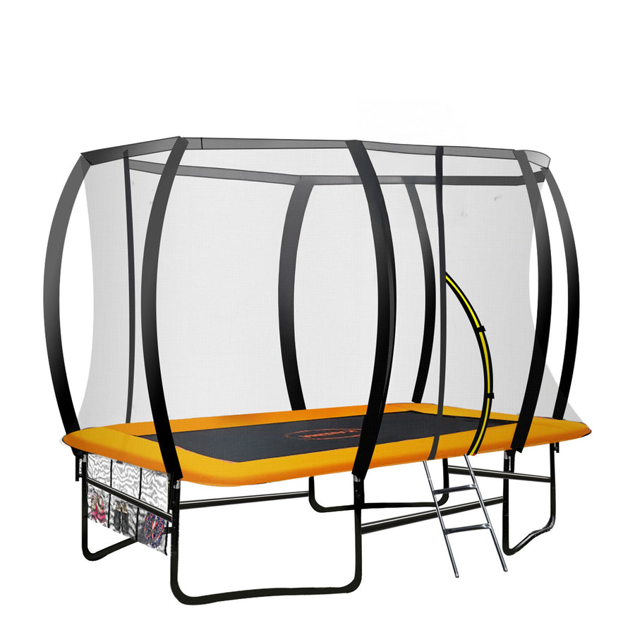 Kahuna 6 ft x 9 ft Rectangular Outdoor Trampoline - Orange